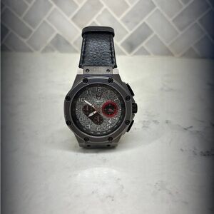 Meister Ambassador Watch Men Silver face leather band